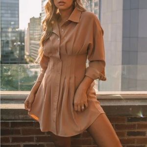 Vici Sarabeth Pintuck Button Down Shirt Dress